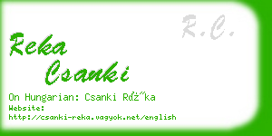 reka csanki business card